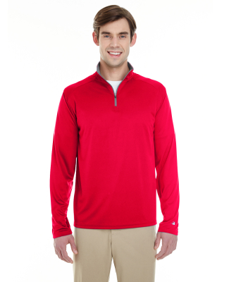 Badger Sportswear 4102 Men's B-Core Quarter-Zip Pu in Red/ graphite