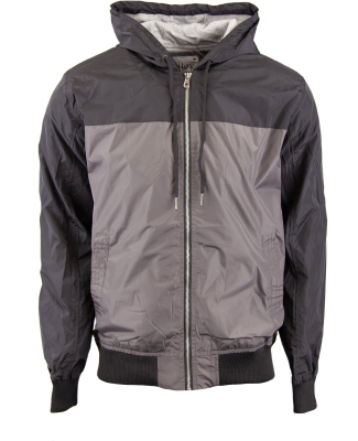 Shaka Wear SHWBJ Unisex Windbreaker Jacket in Black/ Grey