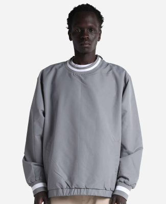 Shaka Wear SHCNW Unisex Crewneck Windbreaker in Grey