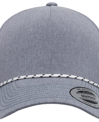 Yupoong-Flex Fit 5389BD Five-Panel Perforated Rope in Heather Grey