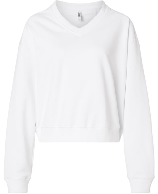 American Apparel FTV00 Women's French Terry V-Neck in White