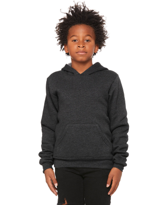 Bella + Canvas 3719Y Youth Sponge Fleece Hooded Sw in Dark grey heather