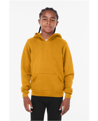 Bella + Canvas 3719Y Youth Sponge Fleece Hooded Sw in Heather mustard