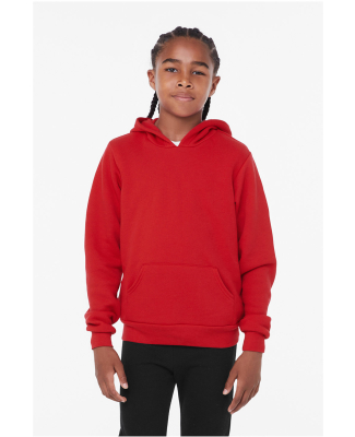 Bella + Canvas 3719Y Youth Sponge Fleece Hooded Sw in Red