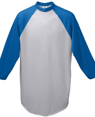 Augusta Sportswear 4420 Three-Quarter Sleeve Baseb in Athletic heather/ royal