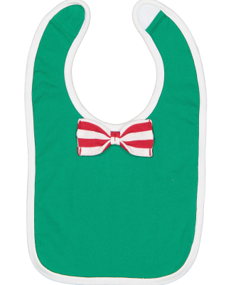 Rabbit Skins 1002 Infant Baby Rib Bow Tie Bib in Kelly/ white/ red-white stripe