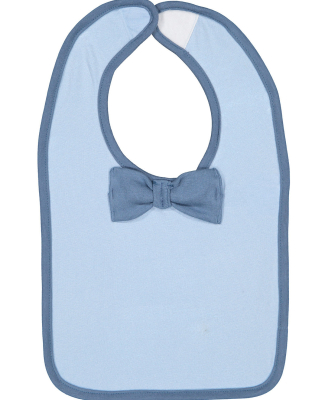 Rabbit Skins 1002 Infant Baby Rib Bow Tie Bib in Light blue/ indigo