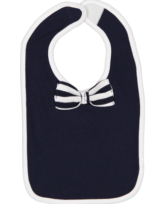 Rabbit Skins 1002 Infant Baby Rib Bow Tie Bib in Navy/ white stripe