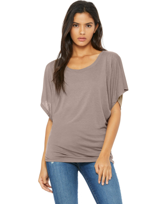 BELLA 8821 Womens Flowy Dolman Top in Pebble brown