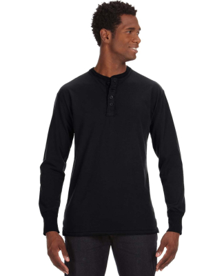 J. America - Vintage Brushed Jersey Henley - 8244 in Black