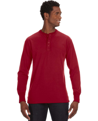 J. America - Vintage Brushed Jersey Henley - 8244 in Simply red