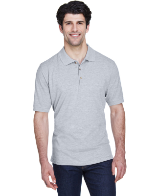 8535 UltraClub® Men's Classic Pique Cotton Polo in Heather grey