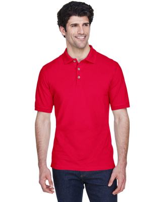 8535 UltraClub® Men's Classic Pique Cotton Polo in Red