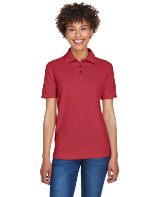 8541 UltraClub® Ladies' Whisper Pique Blend Polo in Cardinal
