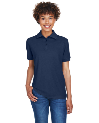 8541 UltraClub® Ladies' Whisper Pique Blend Polo in Navy