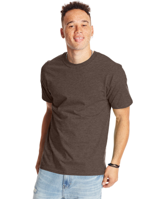 5180 Hanes Beefy-T in Heather brown