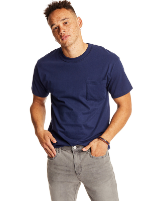 5190 Hanes® Beefy®-T with Pocket in Navy