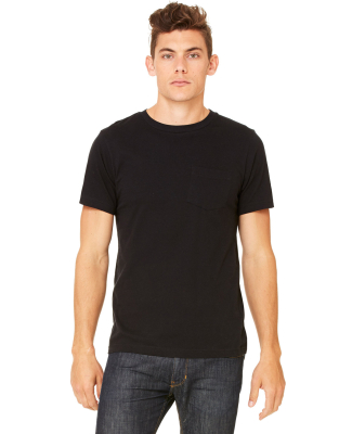 BELLA+CANVAS 3021 Unisex Cotton Pocket Tee in Black