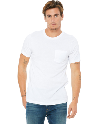 BELLA+CANVAS 3021 Unisex Cotton Pocket Tee in White