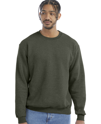 S600 Champion Logo Double Dry Crewneck Pullover in Dark green heather