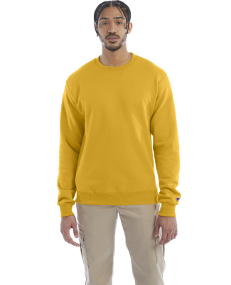 S600 Champion Logo Double Dry Crewneck Pullover in Gold