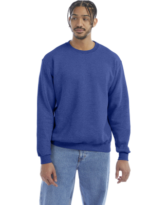 S600 Champion Logo Double Dry Crewneck Pullover in Royal blue heather