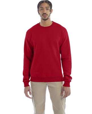 S600 Champion Logo Double Dry Crewneck Pullover in Scarlet