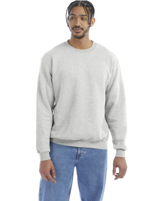 S600 Champion Logo Double Dry Crewneck Pullover in Silver Grey