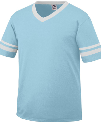 360 Augusta Sportswear Sleeve Stripe Jersey in Aqua/ white