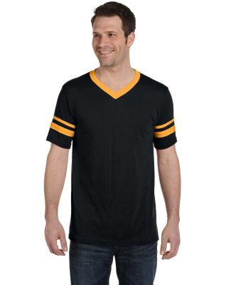360 Augusta Sportswear Sleeve Stripe Jersey in Black/ gold