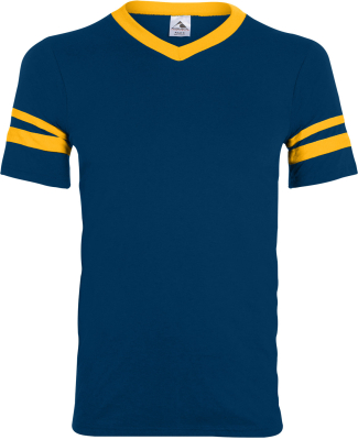 360 Augusta Sportswear Sleeve Stripe Jersey in Navy/ gold