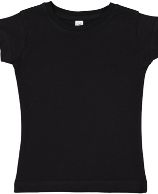 3316 Rabbit Skins® Toddler Girls Fine Jersey T-Sh in Black