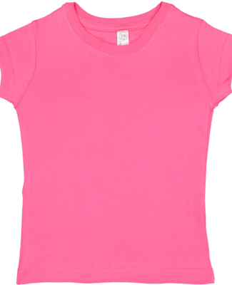 3316 Rabbit Skins® Toddler Girls Fine Jersey T-Sh in Hot pink
