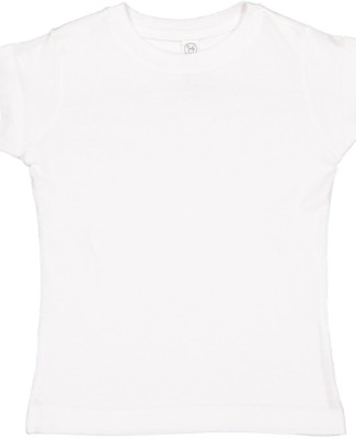 3316 Rabbit Skins® Toddler Girls Fine Jersey T-Sh in White