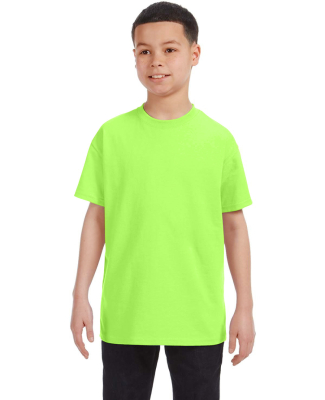 5000B Gildan™ Heavyweight Cotton Youth T-shirt  in Neon green