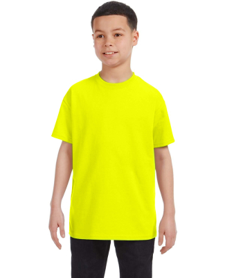 5000B Gildan™ Heavyweight Cotton Youth T-shirt  in Safety green