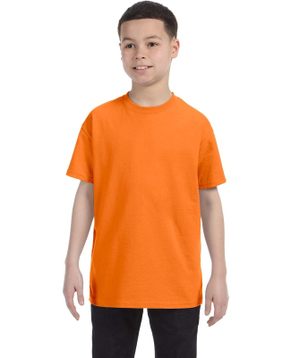 5000B Gildan™ Heavyweight Cotton Youth T-shirt in Safety orange