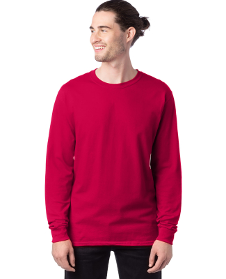 5286 Hanes® Heavyweight Long Sleeve T-shirt in Athletic crimson