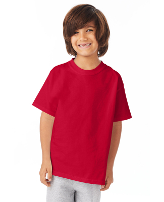 5450 Hanes Authentic Tagless Youth T-shirt in Deep red