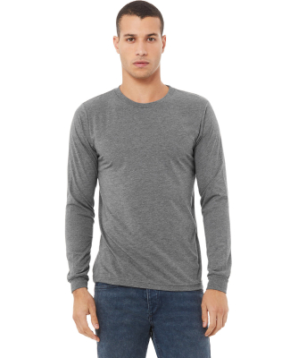 BELLA+CANVAS 3501 Long Sleeve T-Shirt in Grey triblend