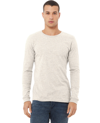 BELLA+CANVAS 3501 Long Sleeve T-Shirt in Oatmeal triblend