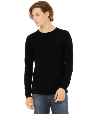 BELLA+CANVAS 3501 Long Sleeve T-Shirt in Solid dark grey triblend
