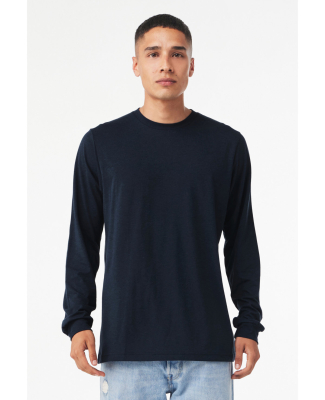 BELLA+CANVAS 3501 Long Sleeve T-Shirt in Solid navy triblend