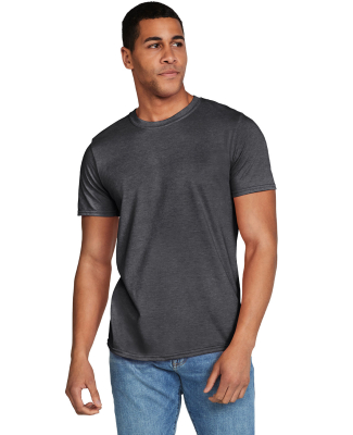 Gildan 64000 G640 Soft Style 30 Singles Ring-spun  in Heather dark grey