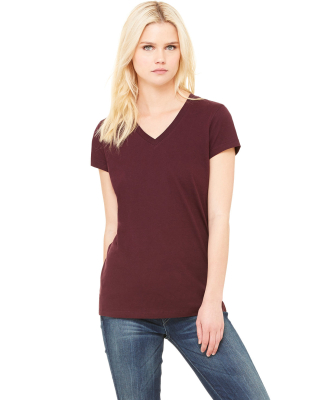 BELLA 6005 Womens V-Neck T-shirt in Maroon