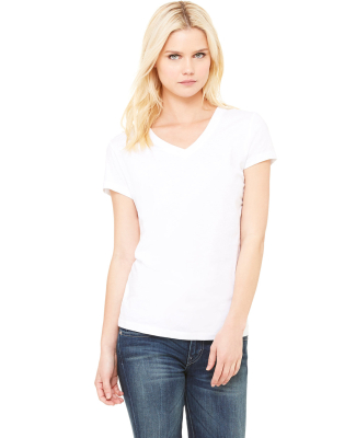 BELLA 6005 Womens V-Neck T-shirt in White