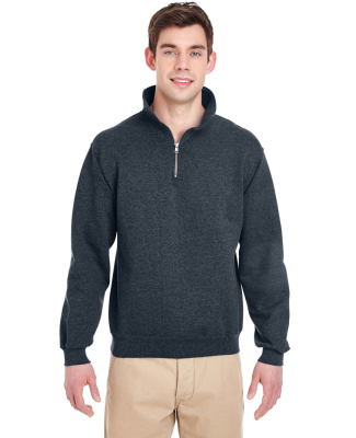 JERZEES SUPER SWEATS 1/4 Zip Sweatshirt with Cadet in Black heather