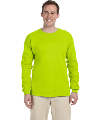 2400 Gildan Ultra Cotton Long Sleeve T Shirt  in Safety green