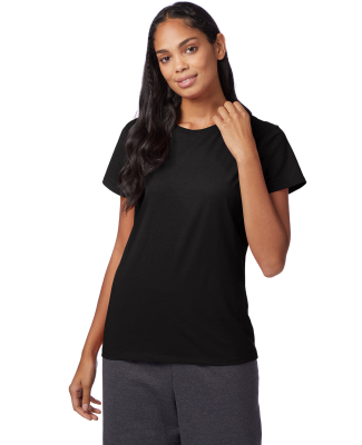 Hanes Ladies Nano T Cotton T Shirt SL04 in Black