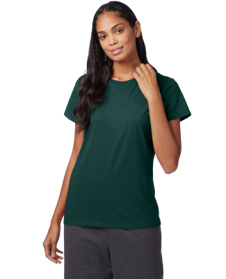 Hanes Ladies Nano T Cotton T Shirt SL04 in Deep forest